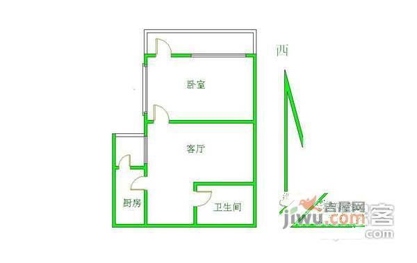 建功南里小区1室1厅1卫63㎡户型图