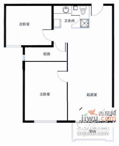 建功南里小区2室1厅1卫78㎡户型图