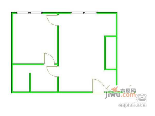 锦上国际公寓1室1厅1卫61㎡户型图