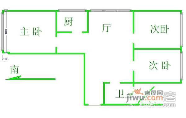 姚家井二巷小区3室1厅1卫户型图