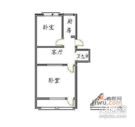 姚家井二巷小区2室1厅1卫户型图