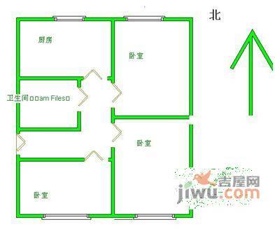 虎坊路小区3室1厅1卫85㎡户型图