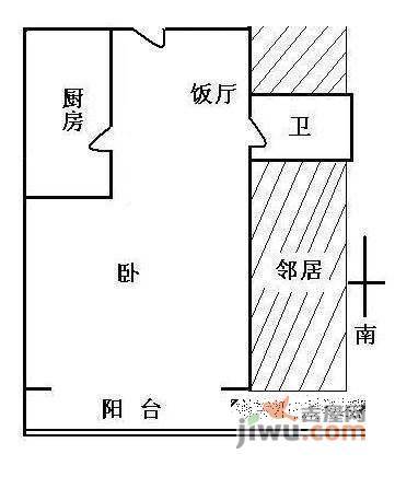 姚家井小区1室1厅1卫46㎡户型图