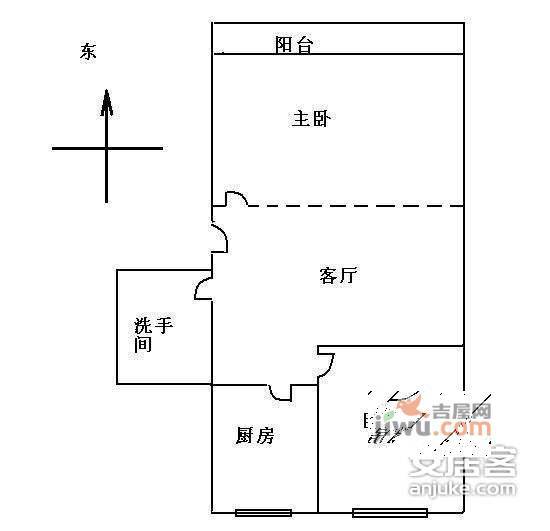 广安门白菜湾四巷2室1厅1卫75㎡户型图