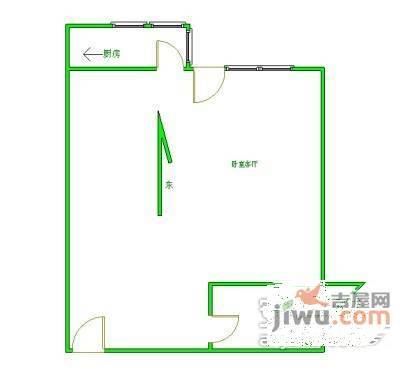 广益大厦1室1厅1卫户型图