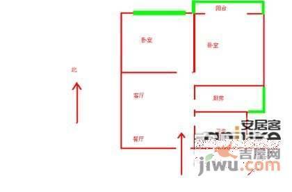 舒舍2室1厅1卫71㎡户型图