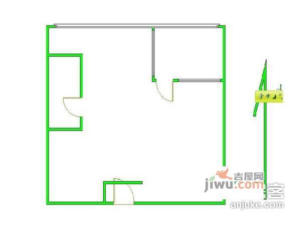 舒舍1室0厅1卫38㎡户型图