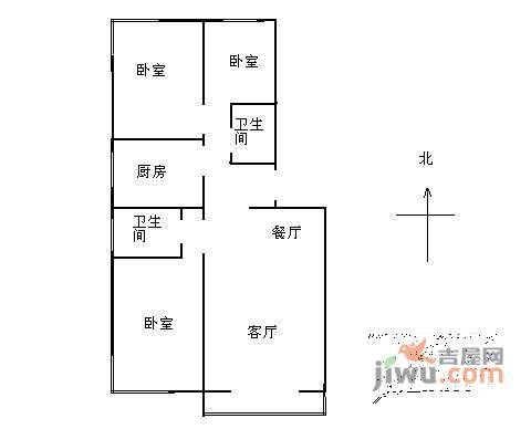 源屋曲3室2厅2卫180㎡户型图