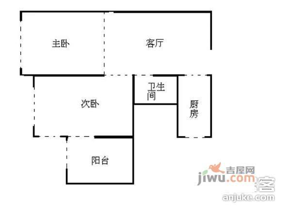 马连道中里2室1厅1卫69㎡户型图