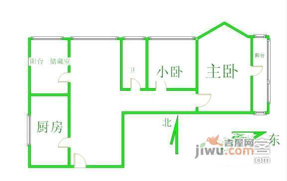 马连道中里2室1厅1卫69㎡户型图