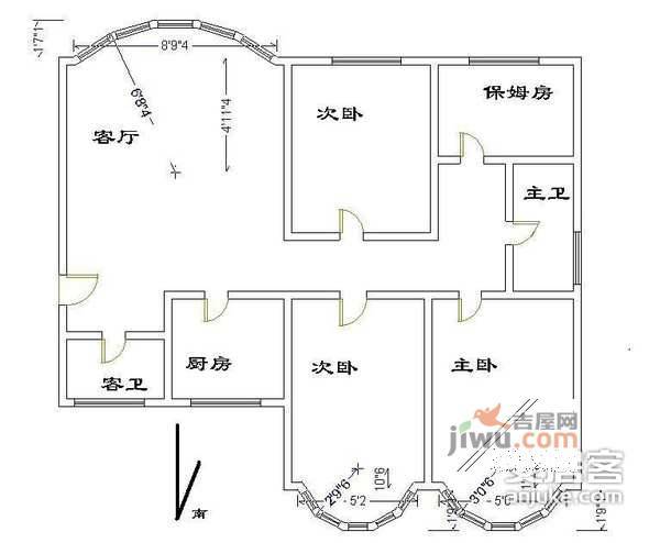 恒昌花园4室2厅2卫200㎡户型图