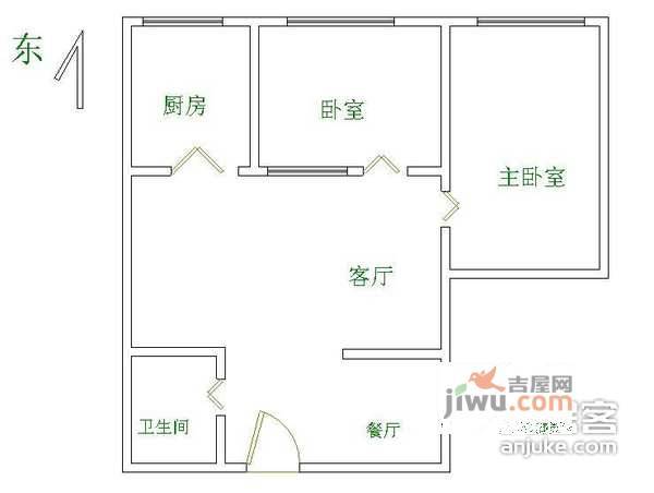 恒昌花园2室2厅2卫104㎡户型图