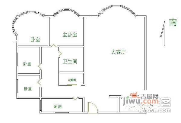 恒昌花园4室2厅2卫200㎡户型图