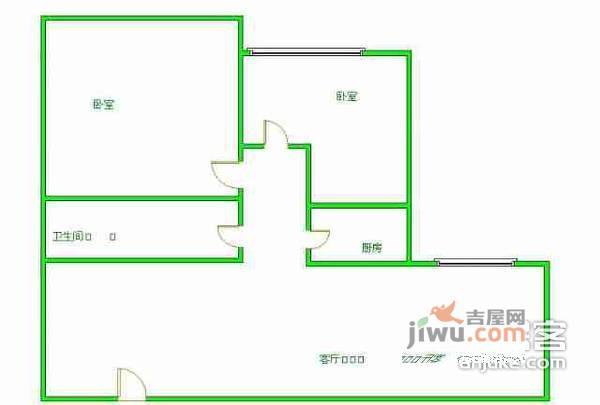 凌云居2室1厅1卫87㎡户型图