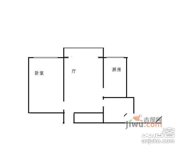 凌云居1室1厅1卫57㎡户型图