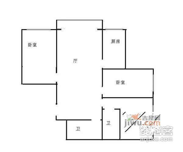 凌云居3室1厅1卫131㎡户型图