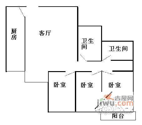 西华经典3室2厅2卫户型图