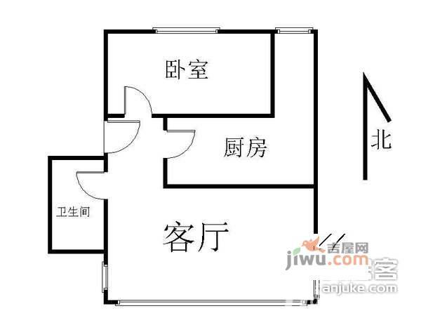 乐城1室1厅1卫65㎡户型图