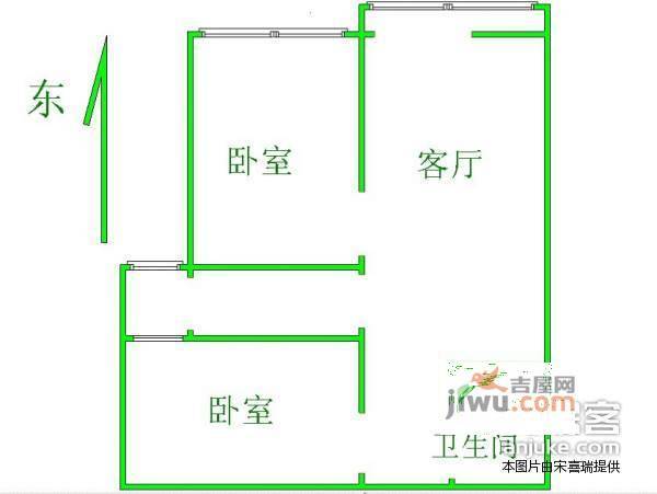 乐城2室1厅1卫106㎡户型图