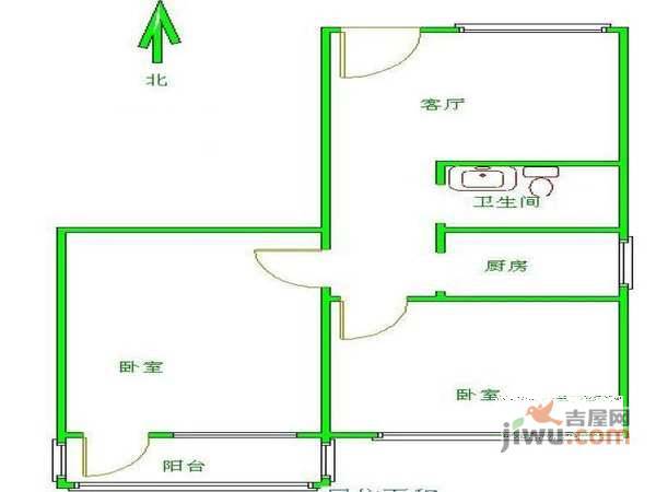 乐城2室2厅2卫99㎡户型图