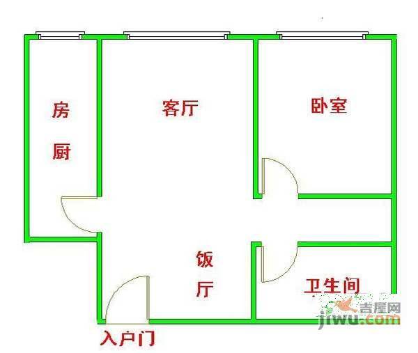 蝶翠华庭2室1厅1卫107㎡户型图