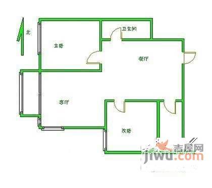 蝶翠华庭2室1厅1卫107㎡户型图