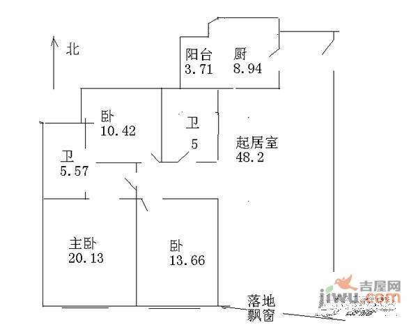 蝶翠华庭3室2厅2卫126㎡户型图