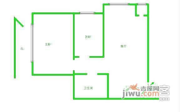 乐城小区2室1厅1卫104㎡户型图