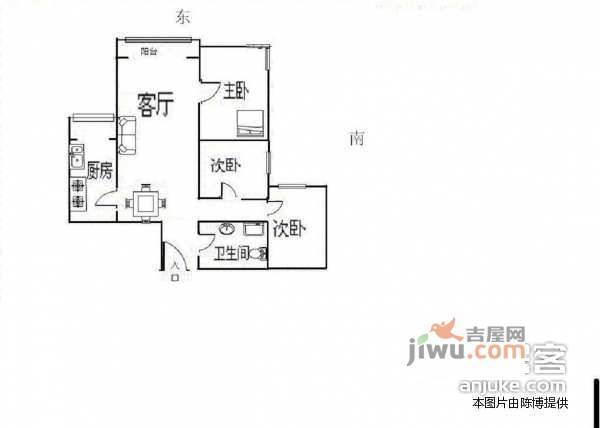 乐城小区3室1厅1卫106㎡户型图