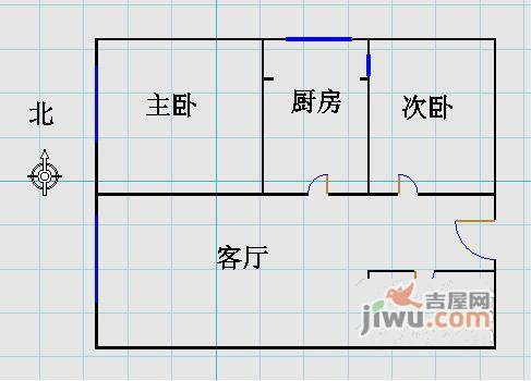 乐城小区2室1厅1卫104㎡户型图