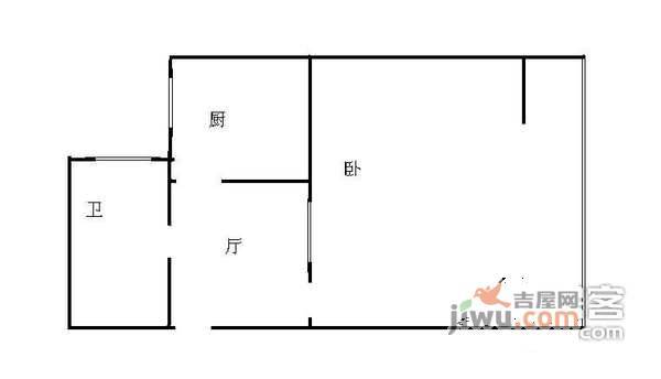 长椿里小区1室1厅1卫45㎡户型图