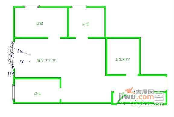 长椿苑3室2厅2卫户型图