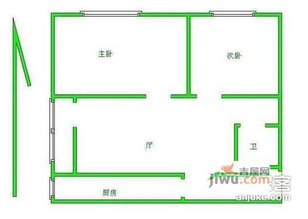 康乐里小区2室1厅1卫1142㎡户型图