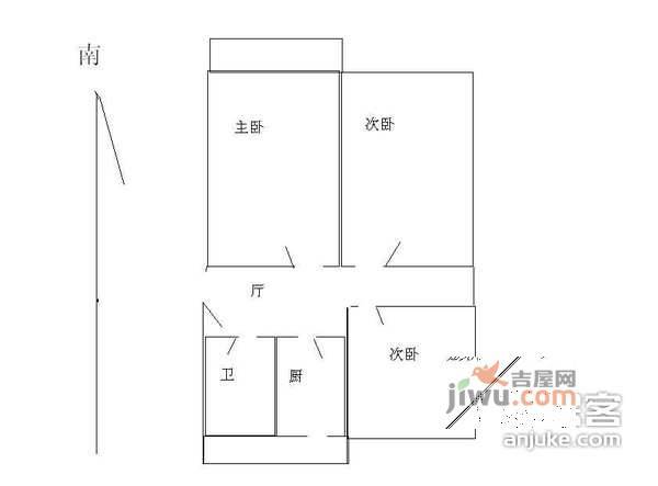 感化胡同小区3室1厅1卫户型图