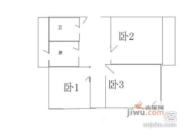 感化胡同小区3室1厅1卫户型图