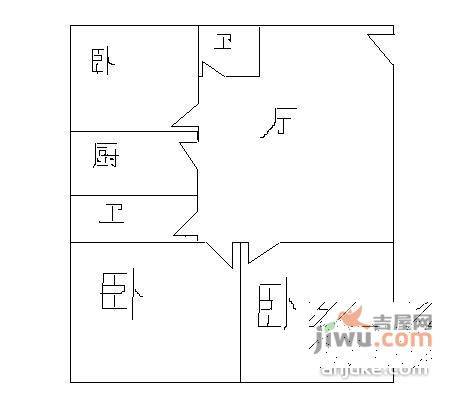 汽南小区2室1厅1卫62㎡户型图