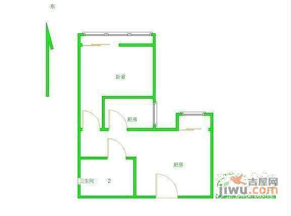 冠英园1室1厅1卫55㎡户型图