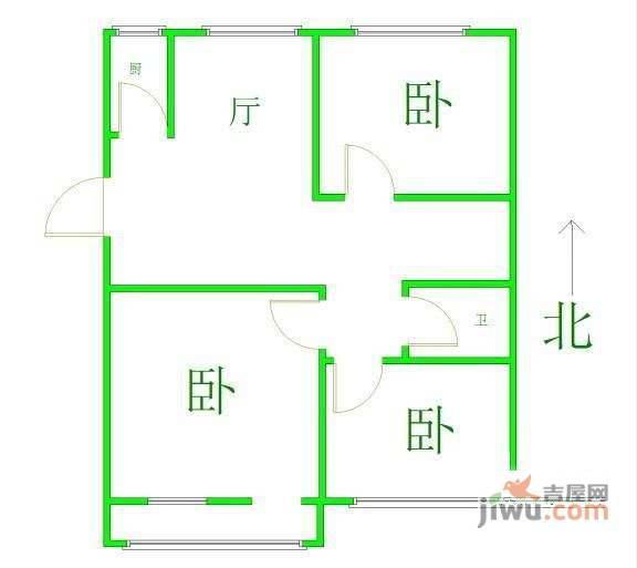 冠英园3室1厅1卫121㎡户型图