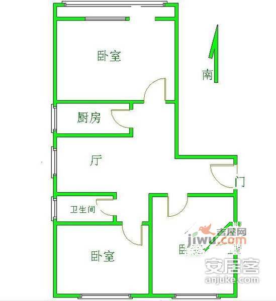 如意里3室1厅1卫83㎡户型图