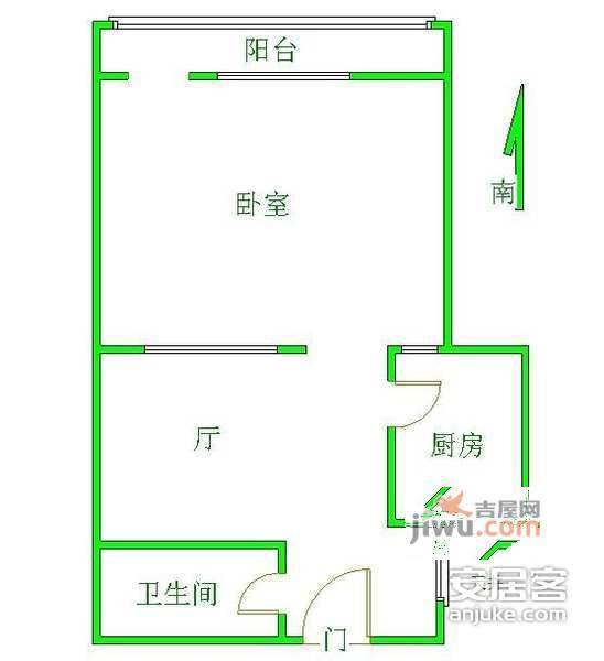 如意里1室1厅1卫50㎡户型图