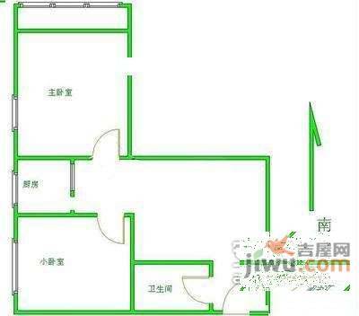 西直门大钱市2室1厅1卫72㎡户型图