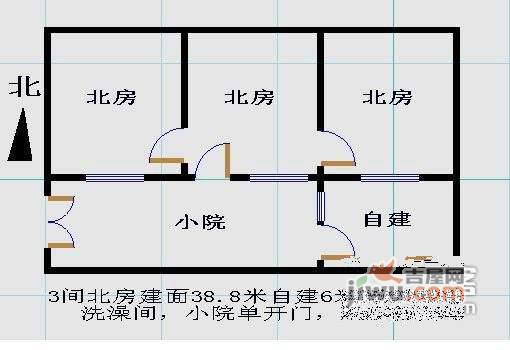 地安门什刹海3室1厅1卫120㎡户型图