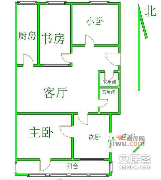 德胜世嘉3室2厅2卫户型图