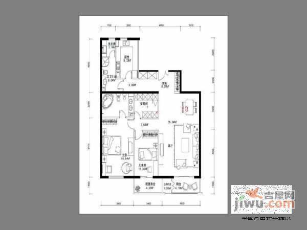 锦官苑1室1厅1卫62㎡户型图