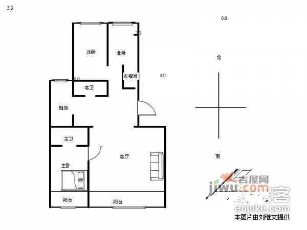 五栋大楼3室2厅2卫187㎡户型图