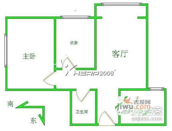 新华里小区12号院2室1厅1卫71㎡户型图