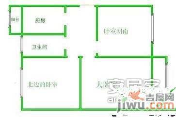 西直门外车公庄北团结社区3室1厅1卫54㎡户型图