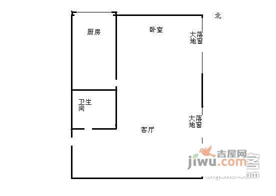 官园1室1厅1卫户型图