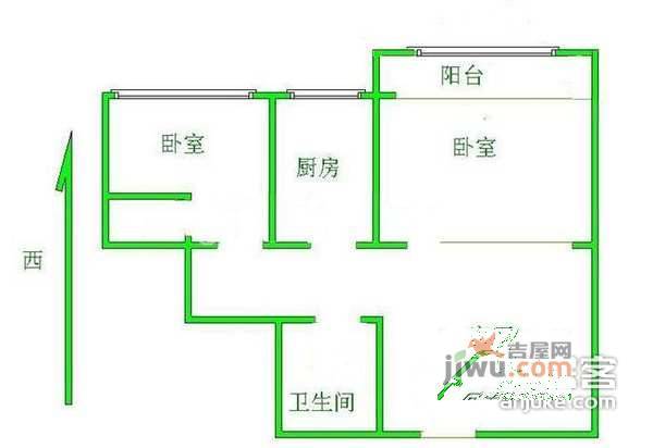 富通大厦2室1厅1卫70㎡户型图