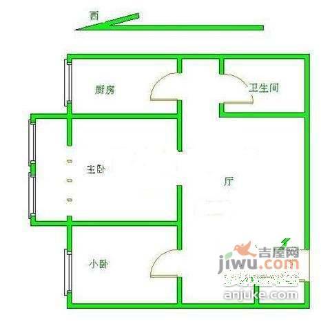 富通大厦2室1厅1卫70㎡户型图